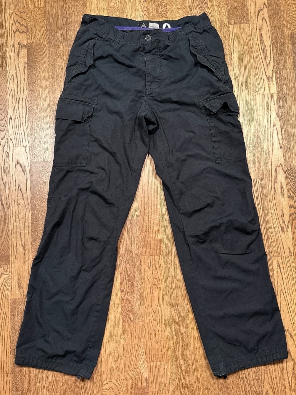 Vintage Y2K Nike ACG Black Ripstop Nylon Cargo Pants Mens 32 Medium